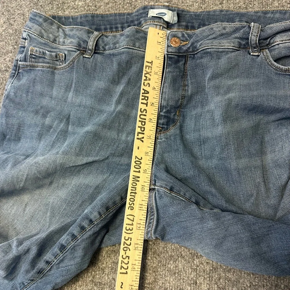 Old Navy Jeans Womens Size 22 Blue Plus Short Distressed Straight Leg Denim
